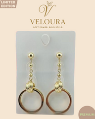 Bead-Chain Ring Drop Earrings