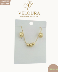 Minimalist Gold Bead Necklace & Pebble Stud Earring Set