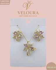 Blossom Petal Necklace & Stud Earring Set