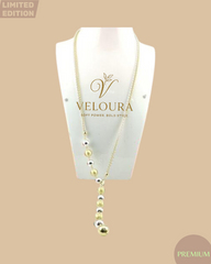 Two-Tone Graduated Bead Lariat Necklace