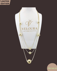 Polished Gold Orb Multi-Strand Necklace