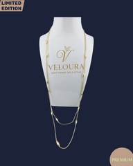 Sleek Rice-Bead Multi-Strand Necklace (Gold)