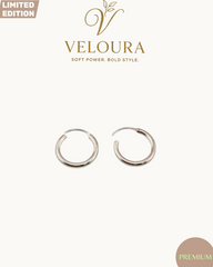Polished Mini Endless Hoop Earrings — Silver Tone