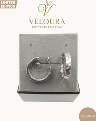 Polished Huggie Hoop Earrings — Silver Tone