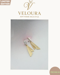 Two-Tone Geometric Blade Drop Earrings