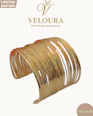 Multi Strand Wire Cuff Bracelet – Gold Tone