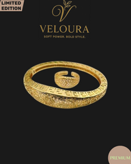 Greek Key Filigree Bangle & Pavé Ring Set