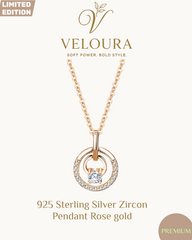 Veloura 925 Sterling Silver Zircon Pendant – Rose Gold (Limited Edition)