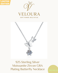 VEL-1TSZ2: 925 Sterling Silver Butterfly Necklace