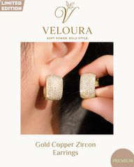 Gold Plated Pavé Zircon Huggie Earrings