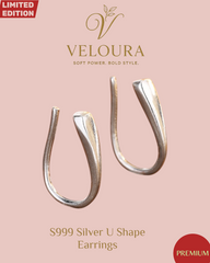 S999 Fine Silver U-Shape Earrings