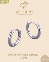 VELOURA S999 Silver Round Earrings