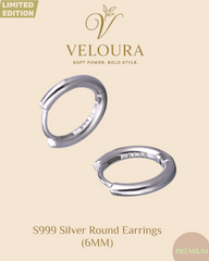 VELOURA S999 Silver Round Earrings