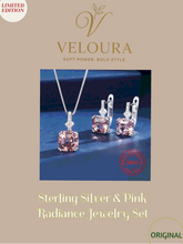 VEL-1X2ET: STERLING SILVER & PINK RADIANCE JEWELRY SET
