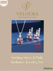 VEL-1X2ET: STERLING SILVER & PINK RADIANCE JEWELRY SET