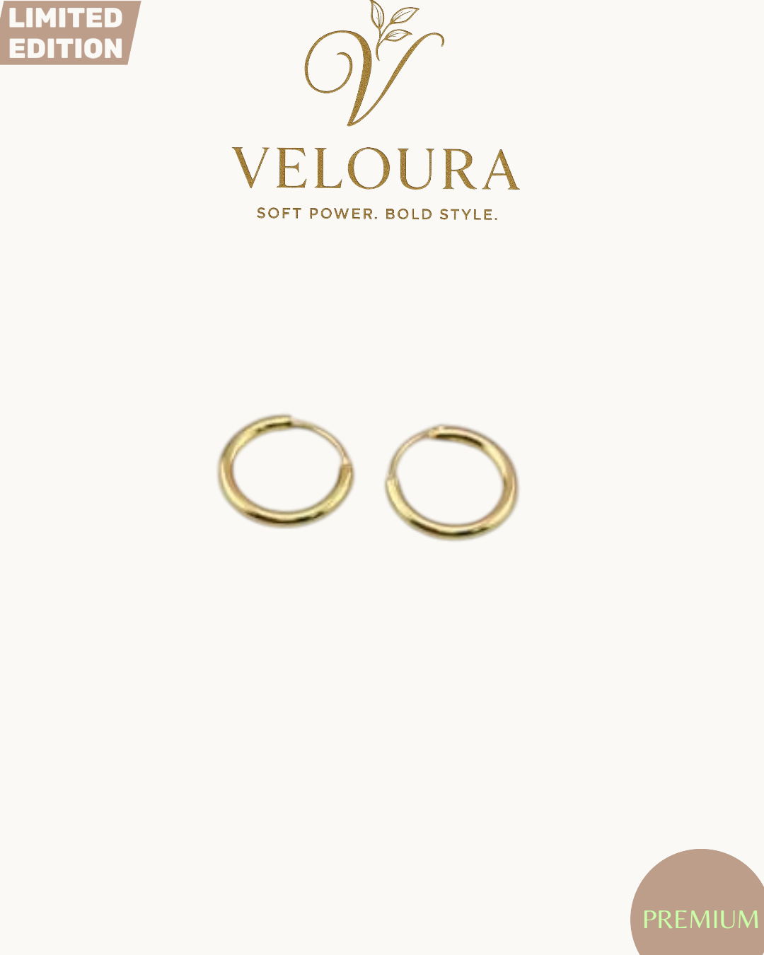 Polished Mini Endless Hoop Earrings — Gold Tone
