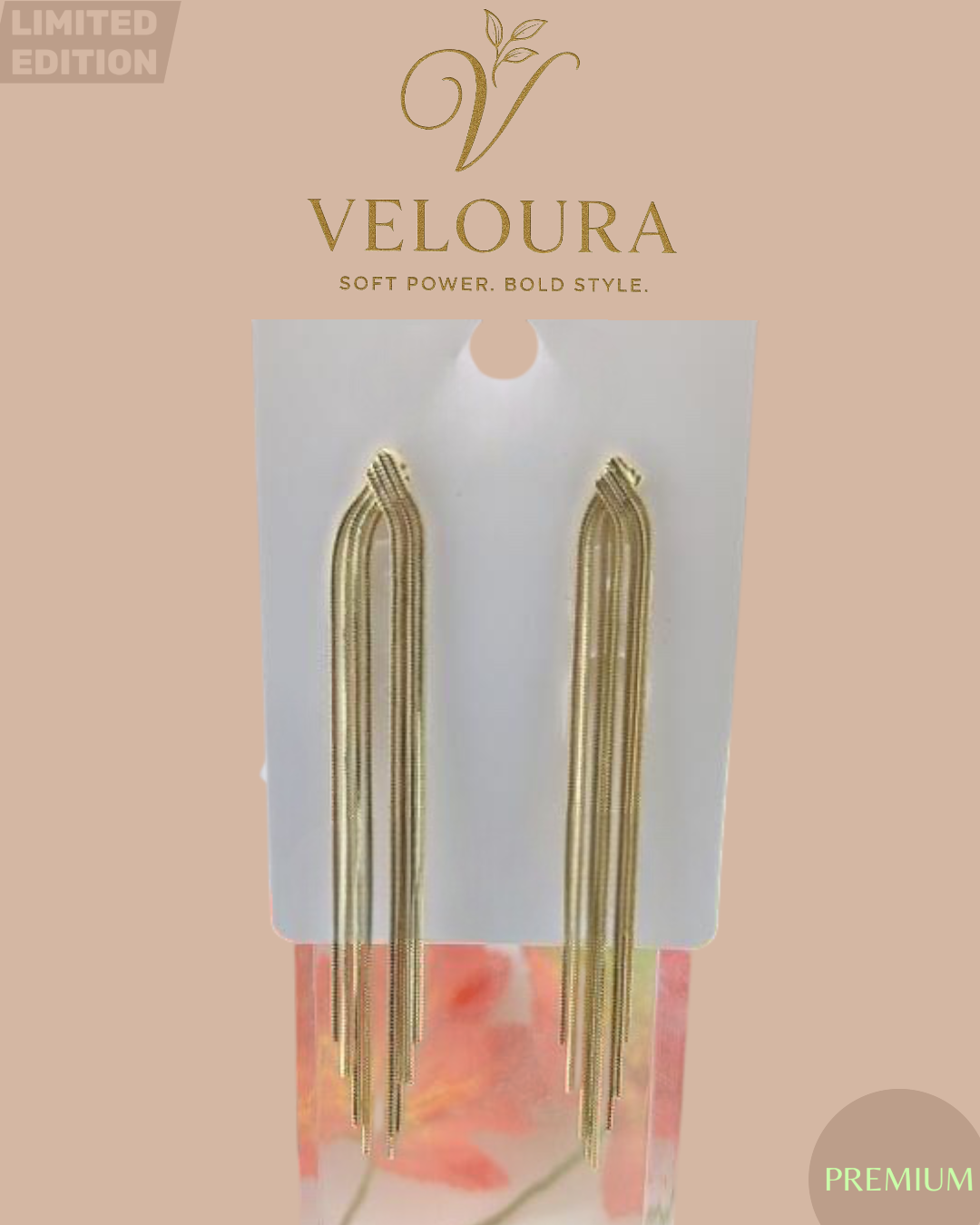 Veloura Cascade Chain Shoulder-Duster Earrings, Gold Tone
